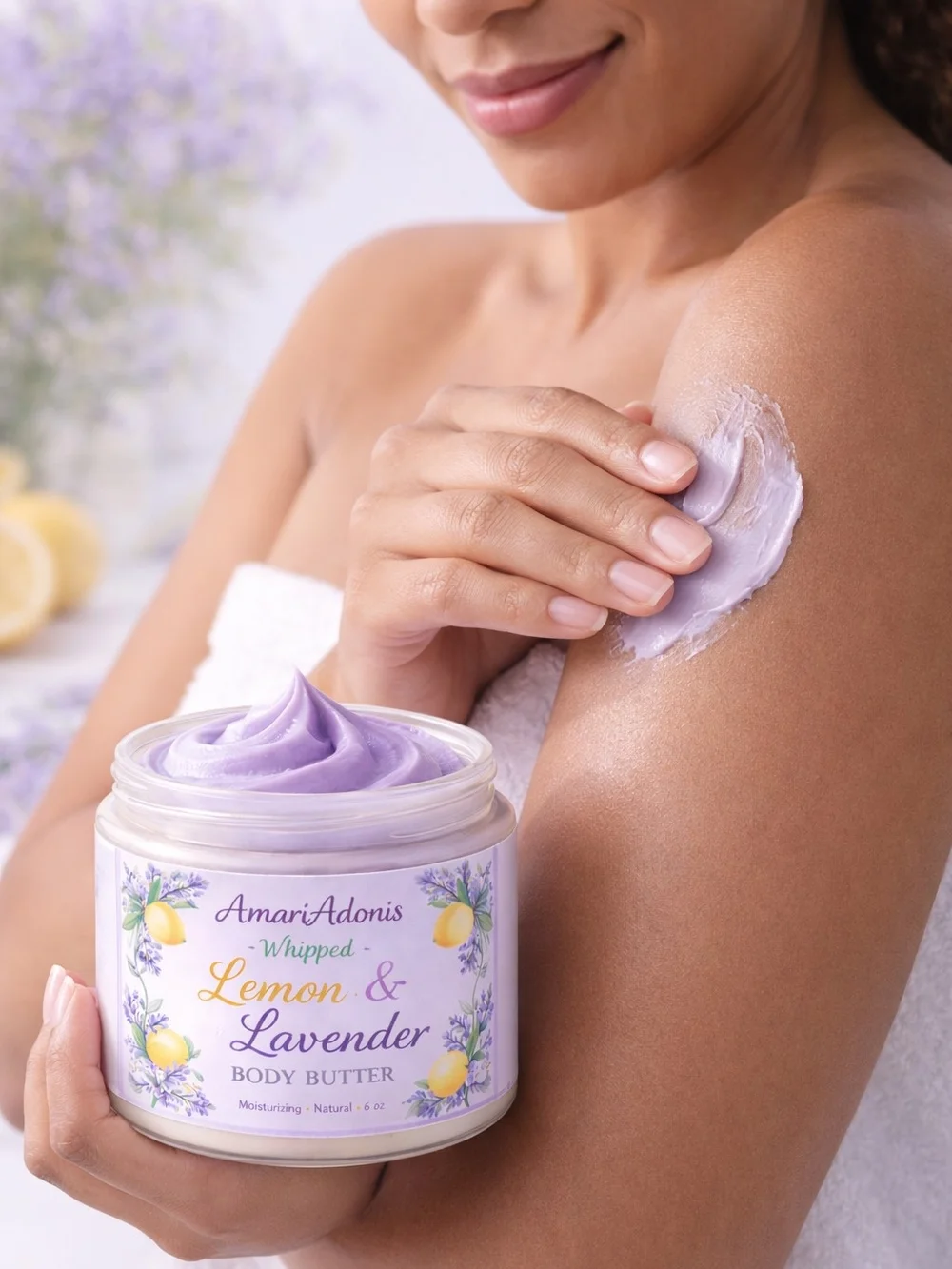 AmariAdonis Lemon & Lavender Whipped Body Butter — Lavender 6oz